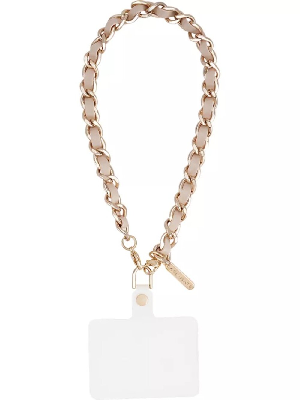 NWT Case-Mate Phone Charm Wristlet- Gold Chain with Taupe Leather